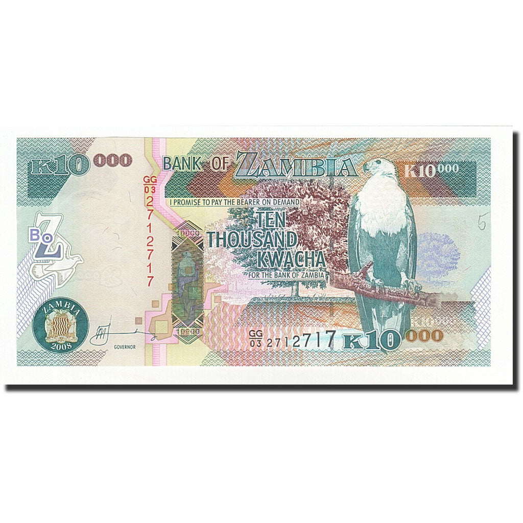 Banknote, Zambia, 10,000 Kwacha, 2008, KM:46e, UNC(65-70)