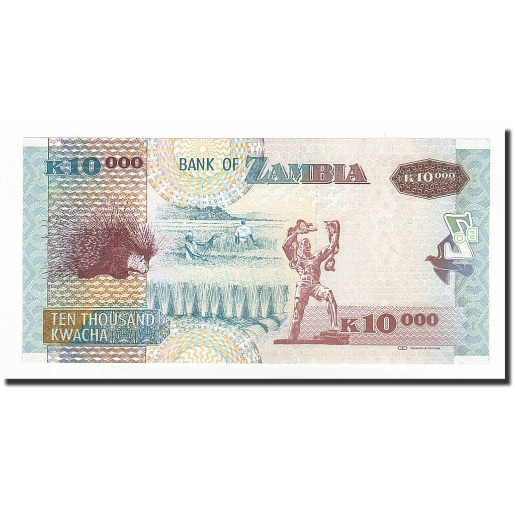 Banknote, Zambia, 10,000 Kwacha, 2008, KM:46e, UNC(65-70)