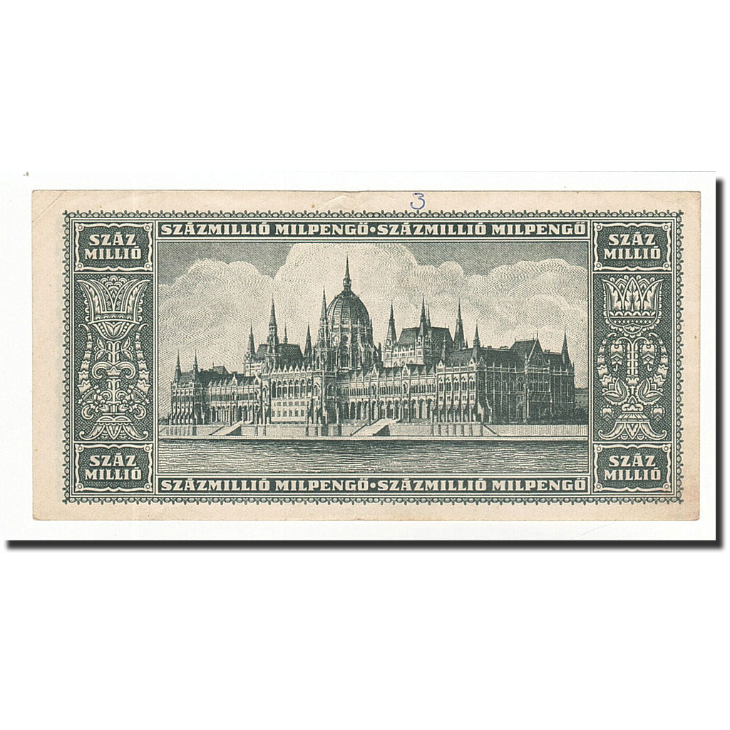 Geldschein, Ungarn, 100 Million Milpengö, 1946-06-03, KM:130, SS+