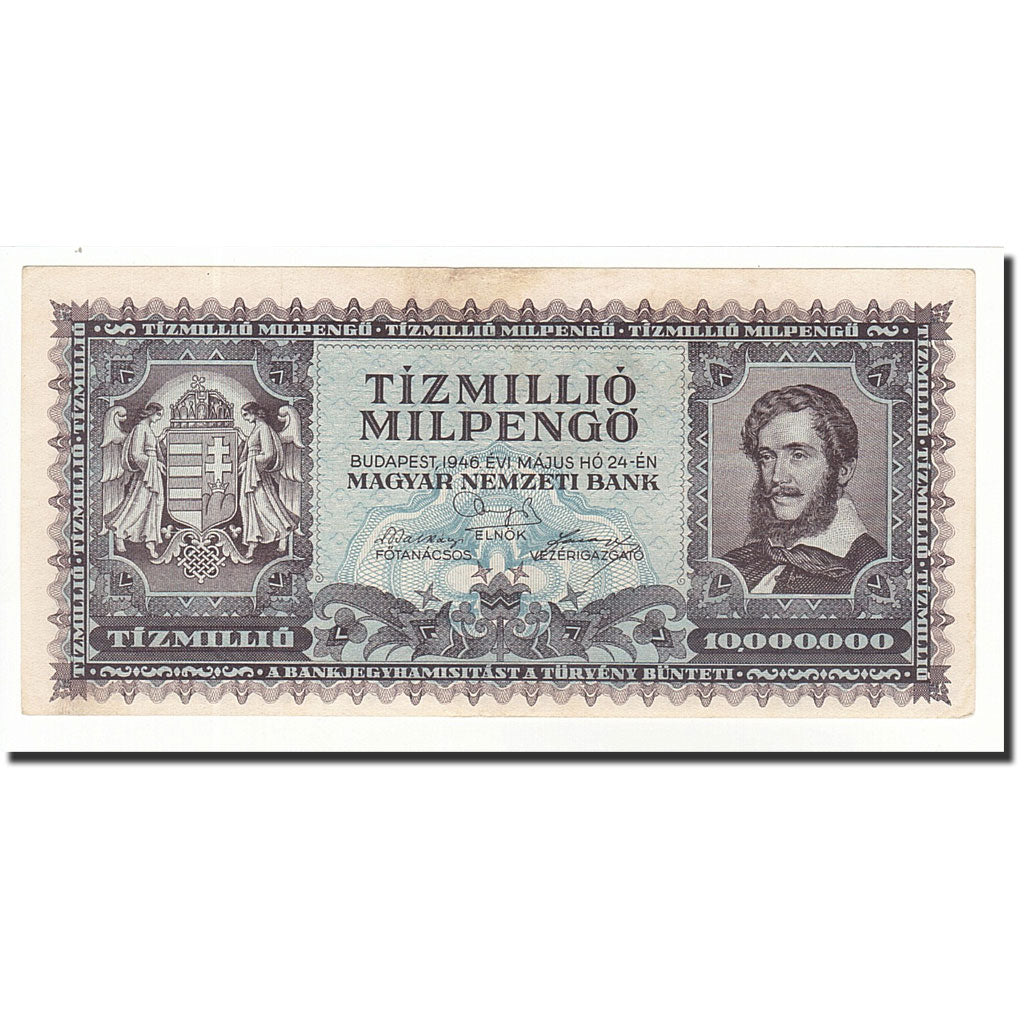 Banknote, Hungary, 10 Million Milpengö, 1946-05-24, KM:129, VF(20-25)
