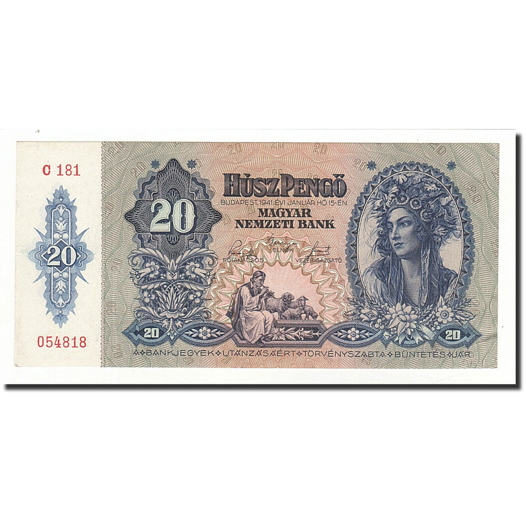 Hungary, 20 Pengö, 1941-01-15, KM:109, UNC(65-70)