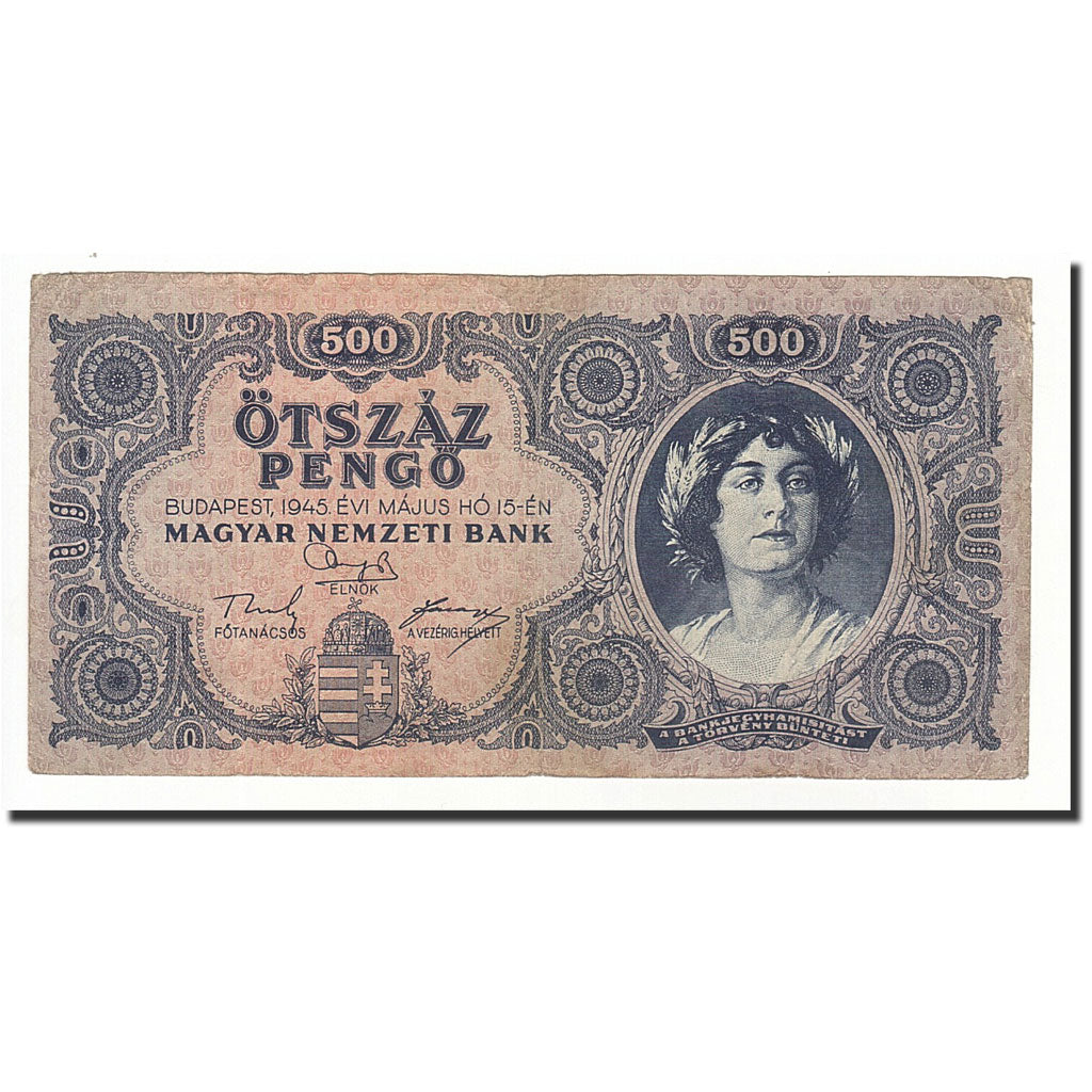 Banknote, Hungary, 500 Pengö, 1945-05-15, KM:117a, EF(40-45)
