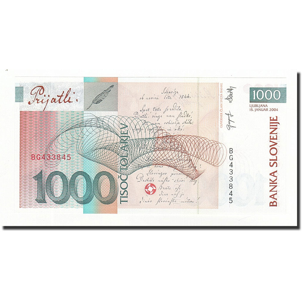 Banknote, Slovenia, 1000 Tolarjev, 2004-01-15, KM:32b, UNC(65-70)