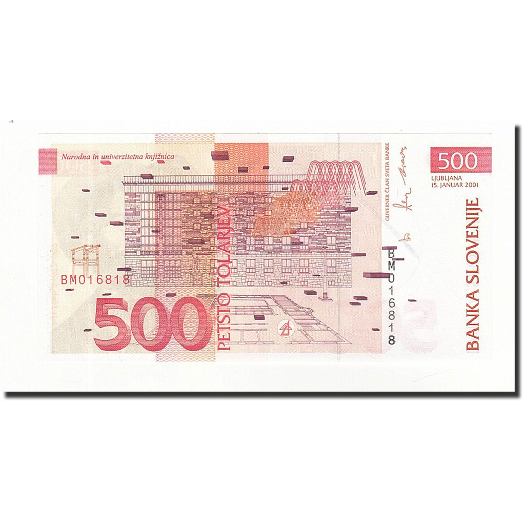 Banknote, Slovenia, 500 Tolarjev, 2001-01-15, KM:16b, UNC(65-70)