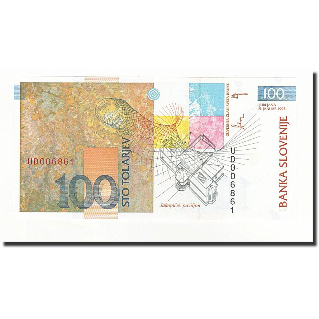 Banconote, Slovenia, 100 Tolarjev, KM:14A, 1992-01-15, FDS