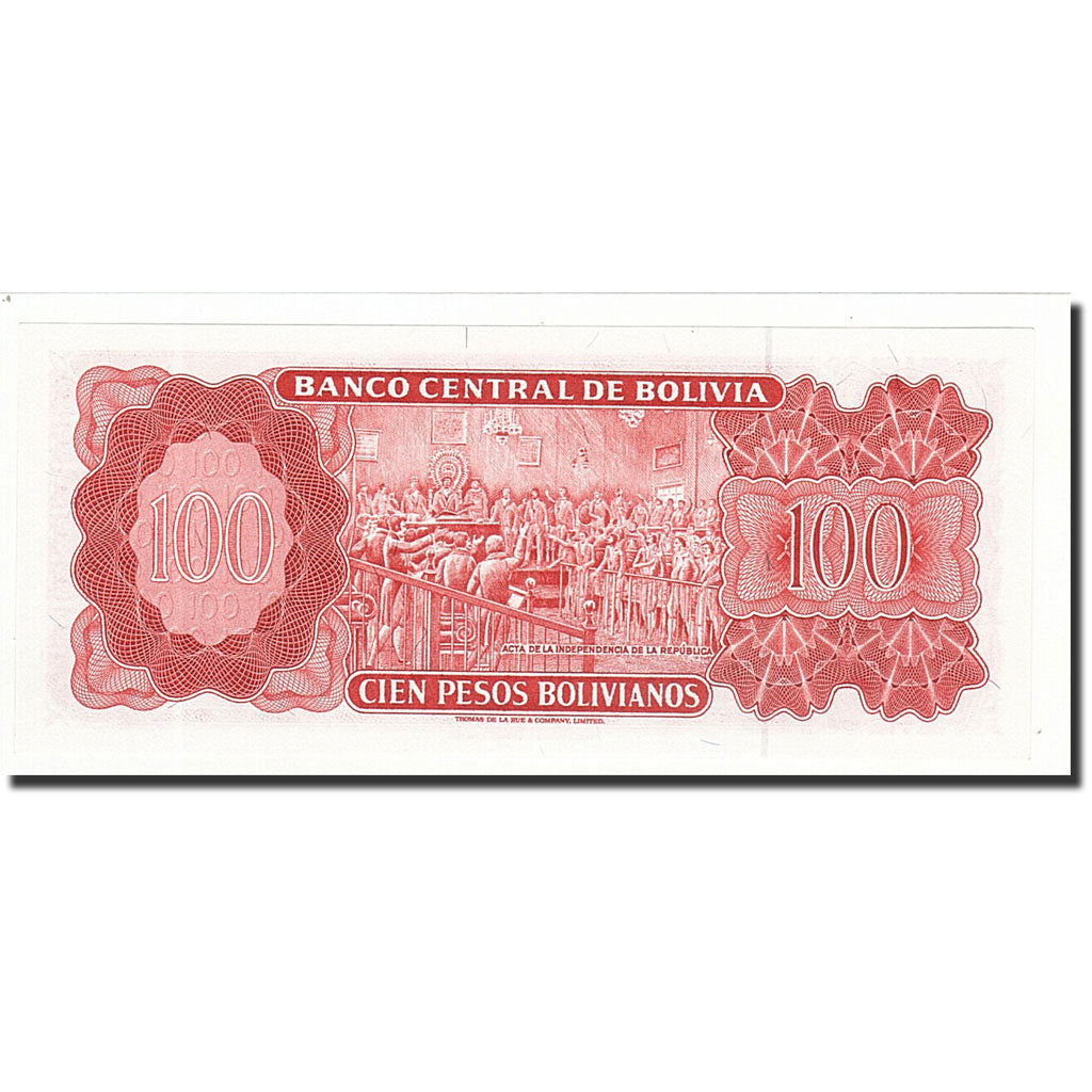 Banknote, Bolivia, 100 Pesos Bolivianos, L.1962, KM:164A, UNC(65-70)