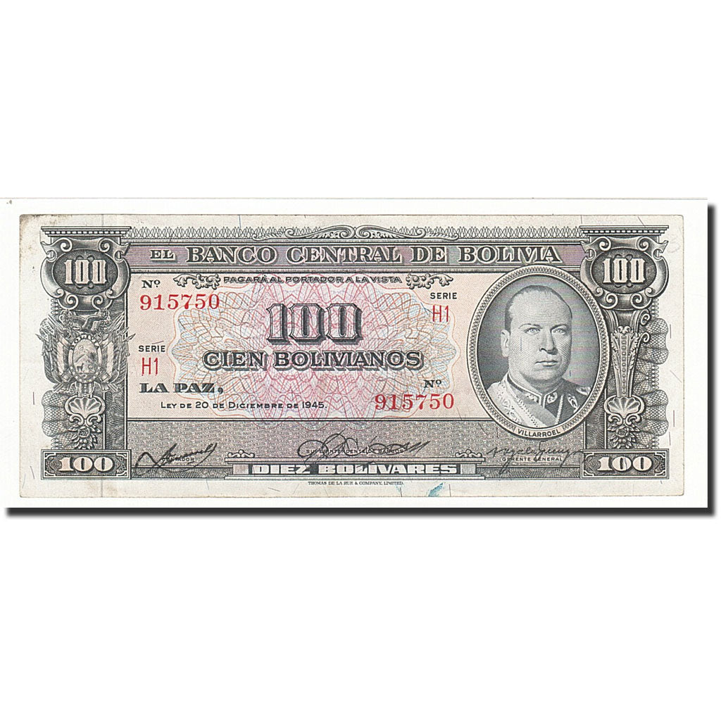 Billete, 100 Bolivianos, L.1945, Bolivia, KM:147, EBC