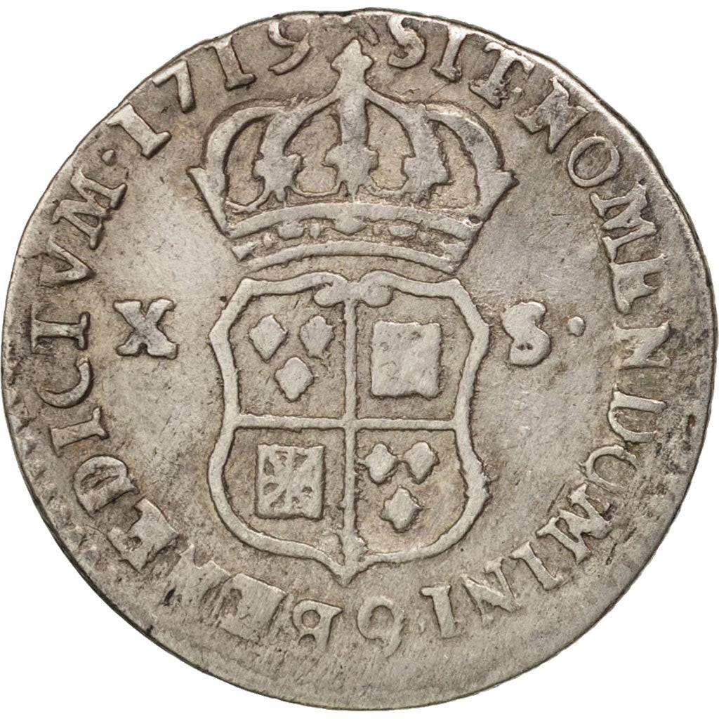 Coin, France, Louis XV, 1/12 Écu ou X-S de France-Navarre, 10 Sols-1/8 Ecu