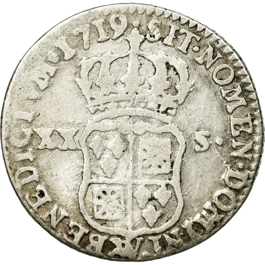 Münze, Frankreich, Louis XV, 1/6 Écu (XX – S) de France-Navarre, 20 Sols
