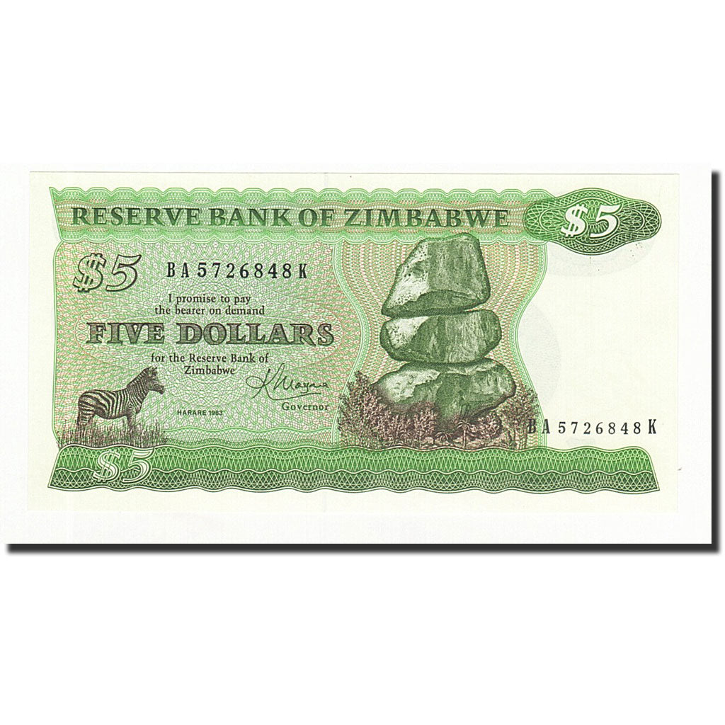 Billete, 5 Dollars, 1983, Zimbabue, KM:2c, UNC