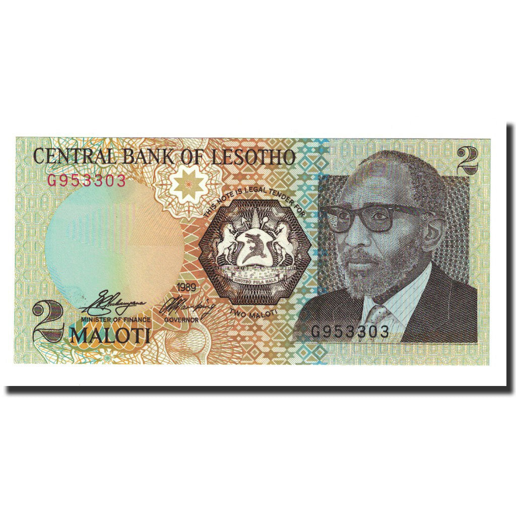 Billet, Lesotho, 2 Maloti, 1989, KM:9a, NEUF
