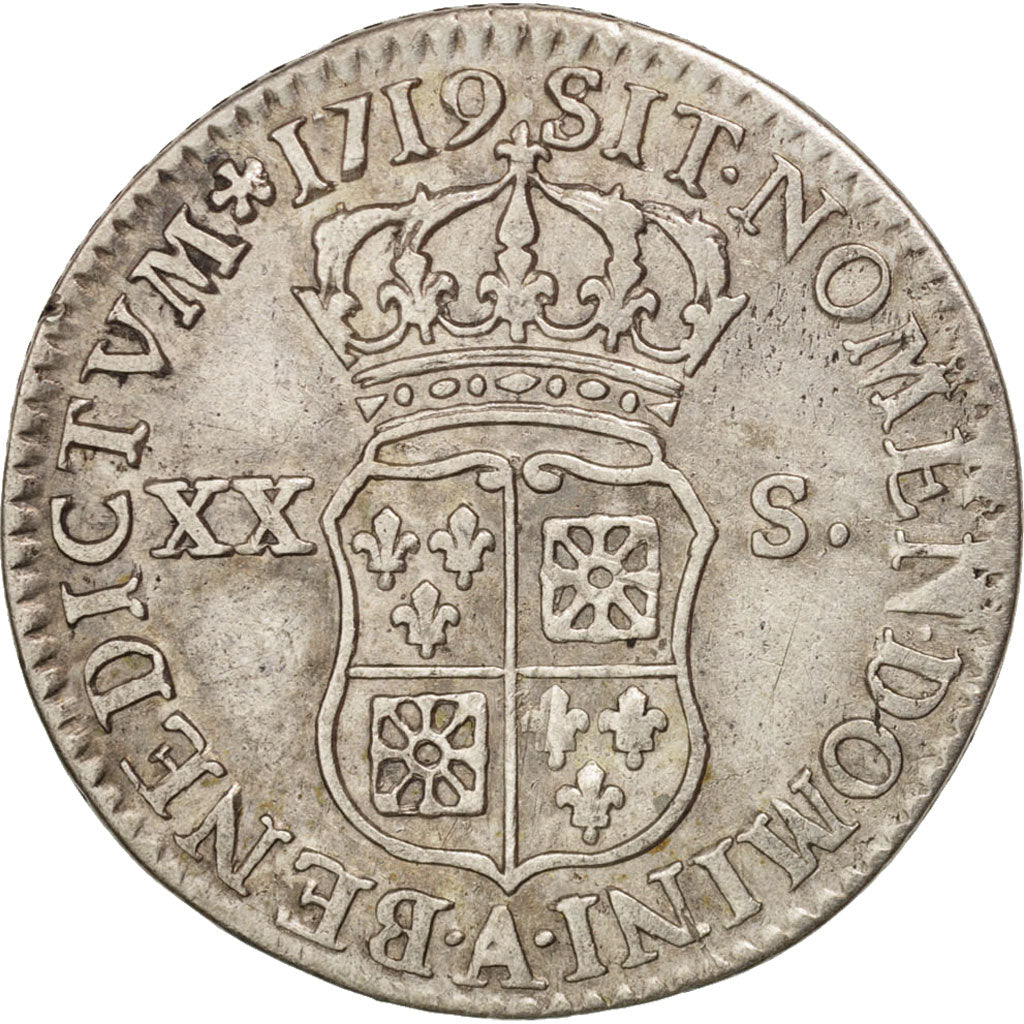 France, Louis XV, 1/6 Écu (XX – S) de France-Navarre, 1719, Paris, KM 440.1
