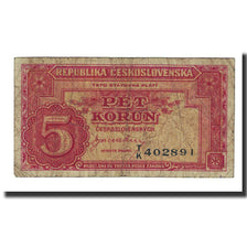 Banconote, Cecoslovacchia, 5 Korun, undated (1945), KM:59a, MB