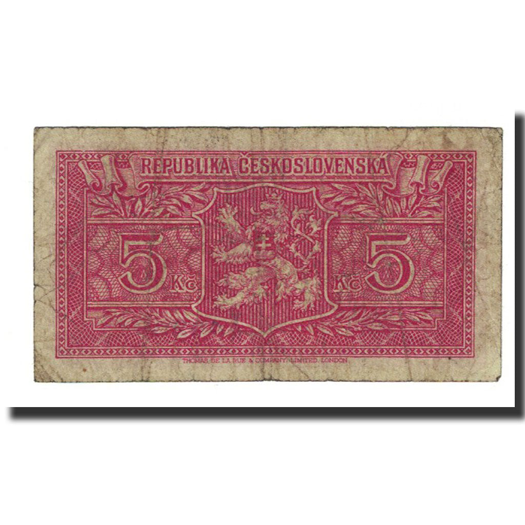 Banconote, Cecoslovacchia, 5 Korun, undated (1945), KM:59a, MB