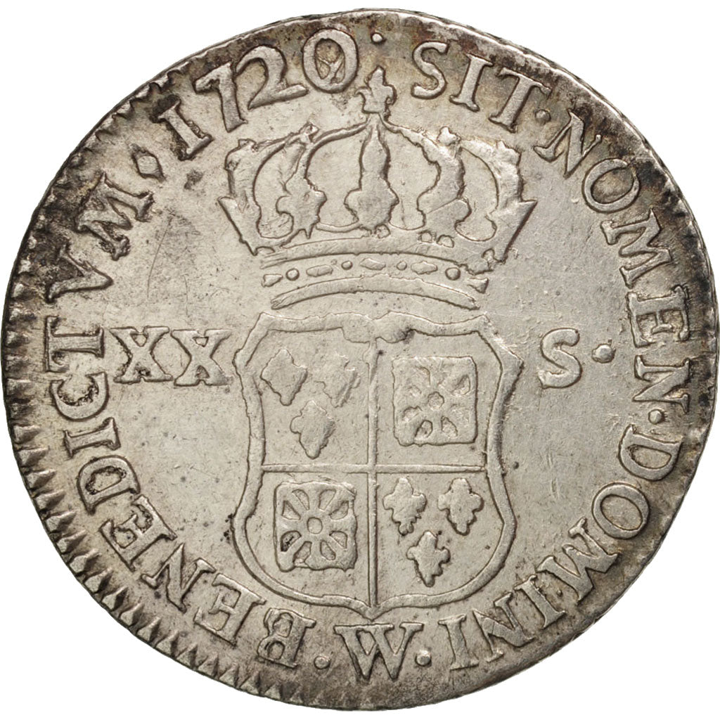 Coin, France, Louis XV, 1/6 Écu (XX – S) de France-Navarre, 20 Sols, 1/6 ECU