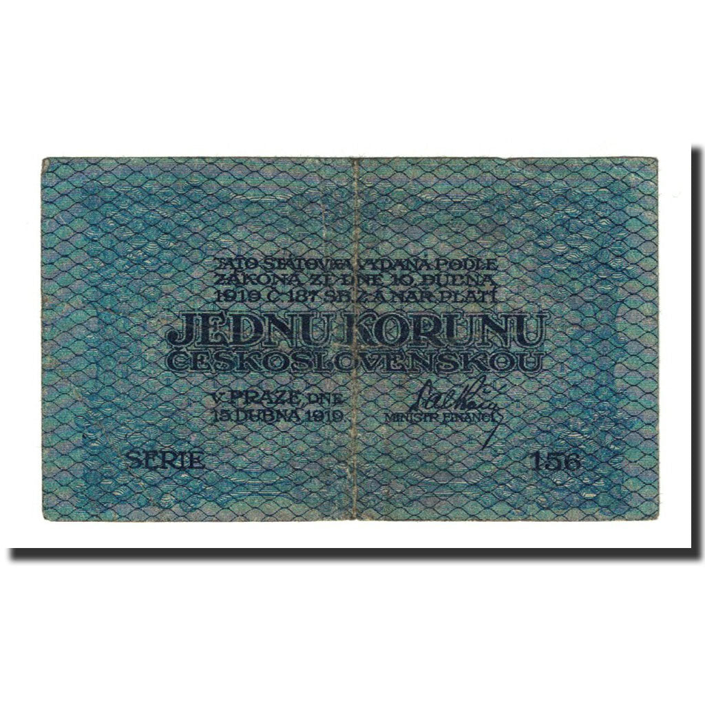 Banknote, Czechoslovakia, 1 Koruna, 1919-04-15, KM:6a, F(12-15)