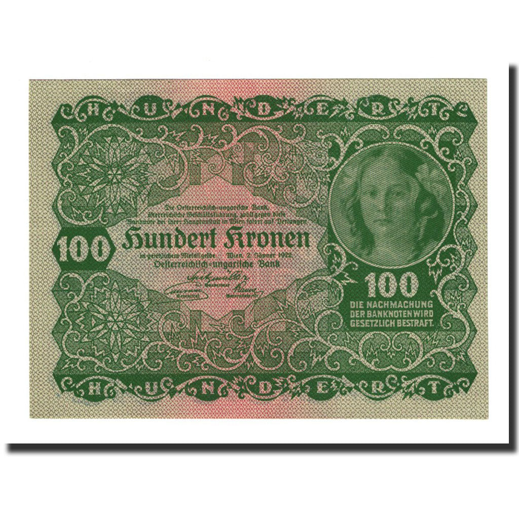 Geldschein, Österreich, 100 Kronen, 1922-01-02, KM:77, UNZ-