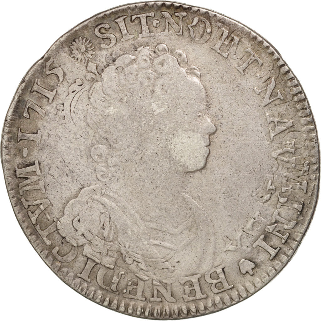 France, Louis XV, 1/4 Ecu Vertugadin, TB, Argent, Gadoury:302