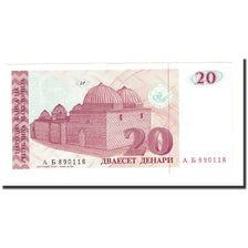 Banconote, Macedonia, 20 Denari, 1993, KM:10a, FDS