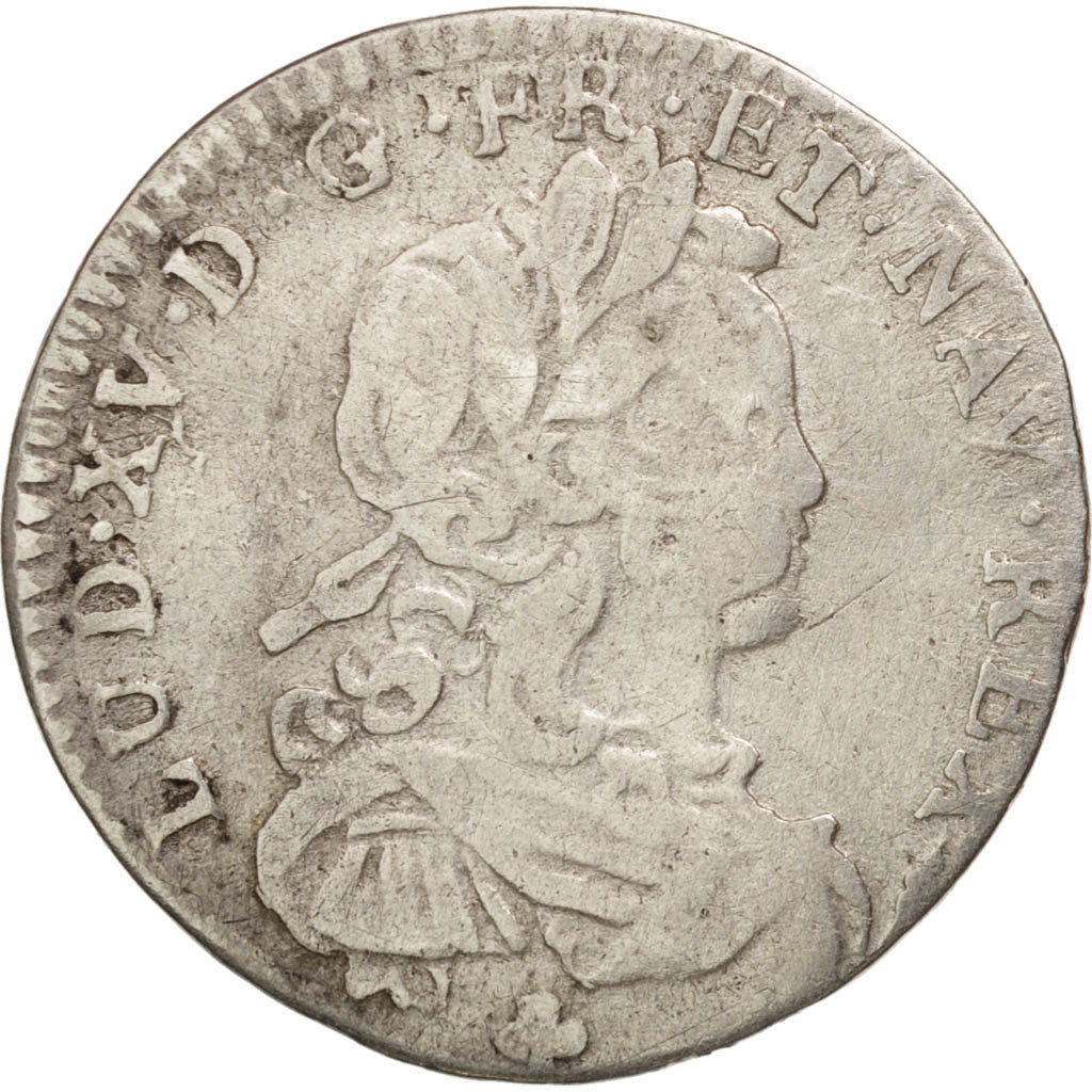 France, Louis XV, 1/12 Ecu De France, 1723, Amiens, TB, Argent, Gadoury:288