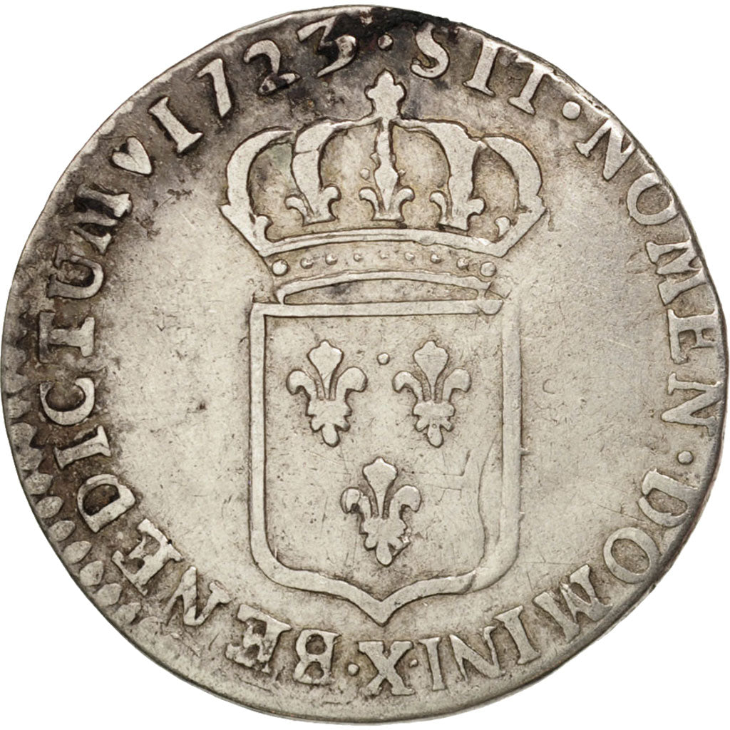 France, Louis XV, 1/12 Ecu De France, 1723, Amiens, TB, Argent, Gadoury:288