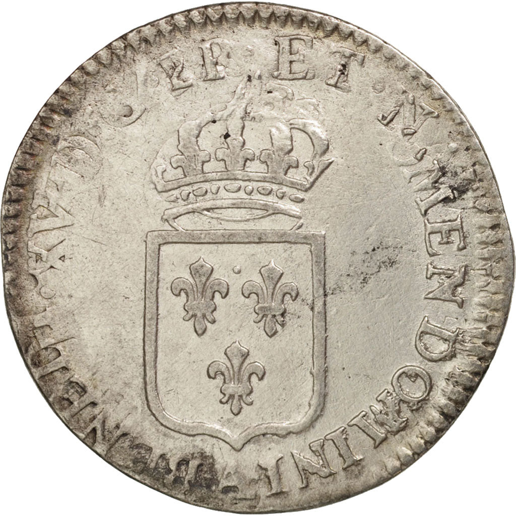 France, Louis XV, 1/6 Ecu De France, Paris, VF(20-25), Silver, Gadoury:297