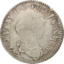 France, Louis XV, 1/6 Ecu De France, Dijon, F(12-15), Silver, Gadoury:297