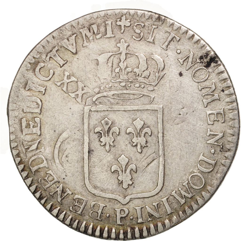 France, Louis XV, 1/6 Ecu De France, Dijon, F(12-15), Silver, Gadoury:297