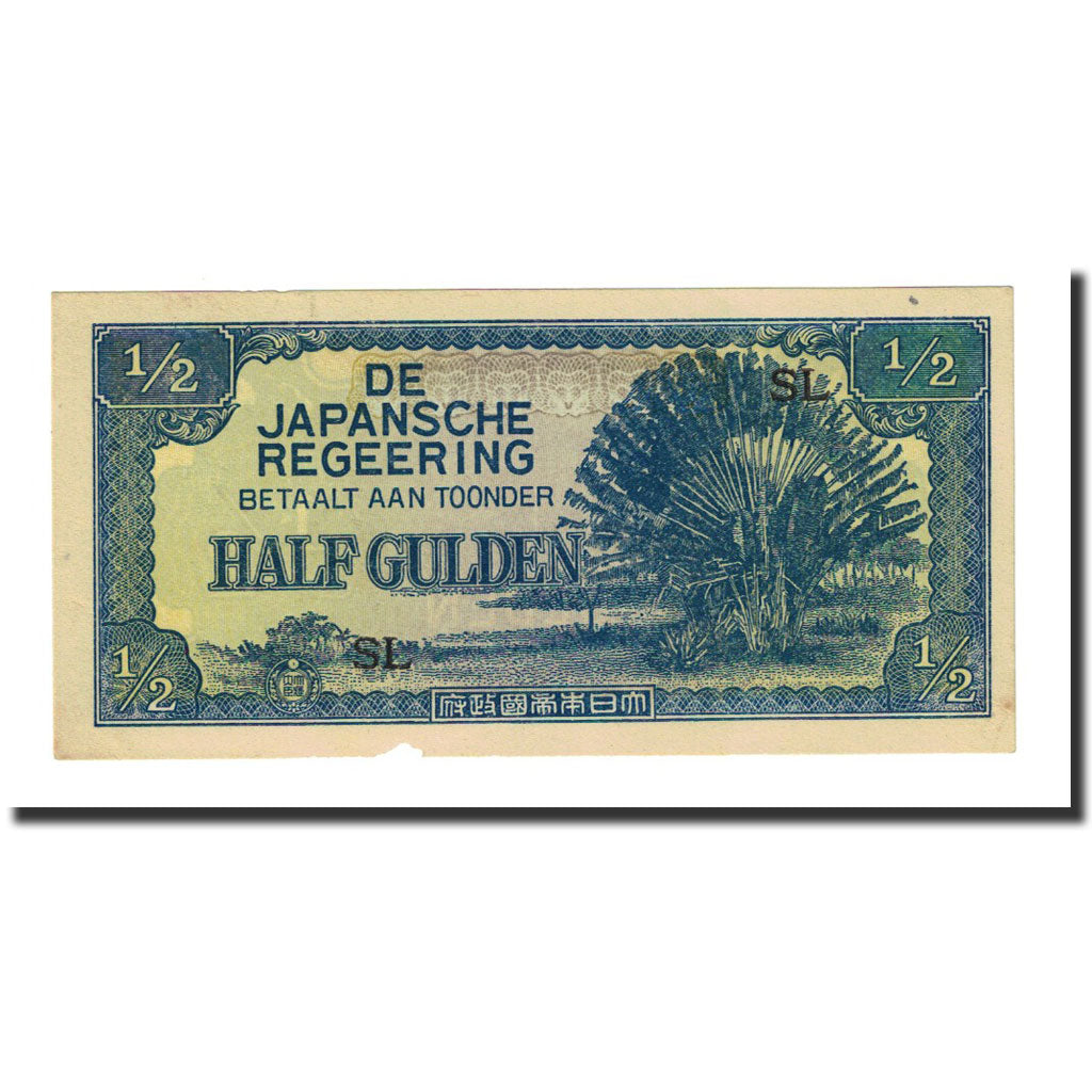 Banconote, INDIE OLANDESI, 1/2 Gulden, Undated (1942), KM:122b, BB