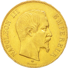 France, Napoleon III, 100 Francs, 1858, Strasbourg, EF(40-45), Gold, KM 786.2
