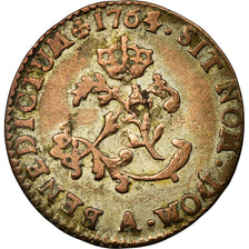 Monnaie, France, Louis XV, Double sol (2 sous) en billon, 2 Sols, 1764, Paris