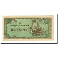 Biljet, Birma, 1/2 Rupee, Undated (1942), KM:13b, SPL+