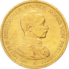 German States, PRUSSIA, Wilhelm II, 20 Mark, 1914, AU(55-58), Gold, KM:537