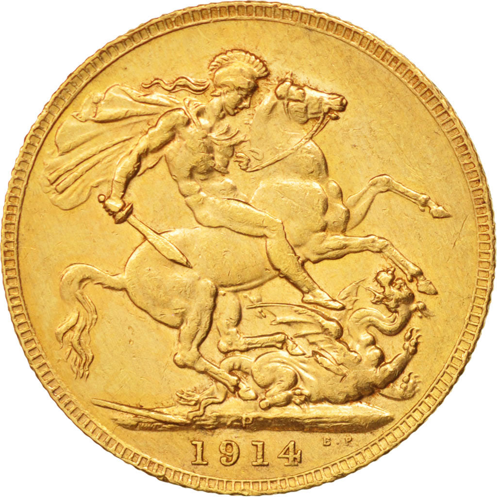 Australia, George V, Sovereign, 1914, Perth, AU(50-53), Gold, KM:29