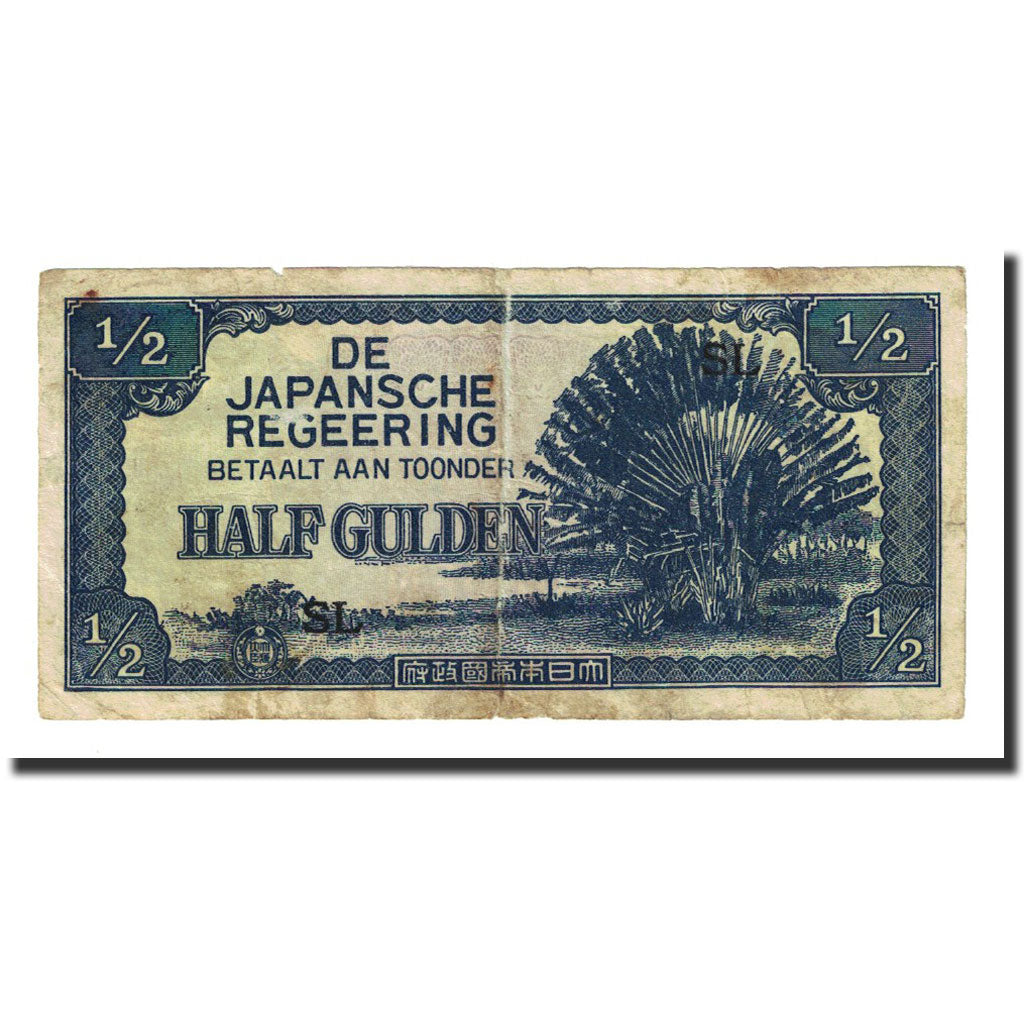 Banknote, Netherlands Indies, 1/2 Gulden, Undated (1942), KM:122b, VF(20-25)