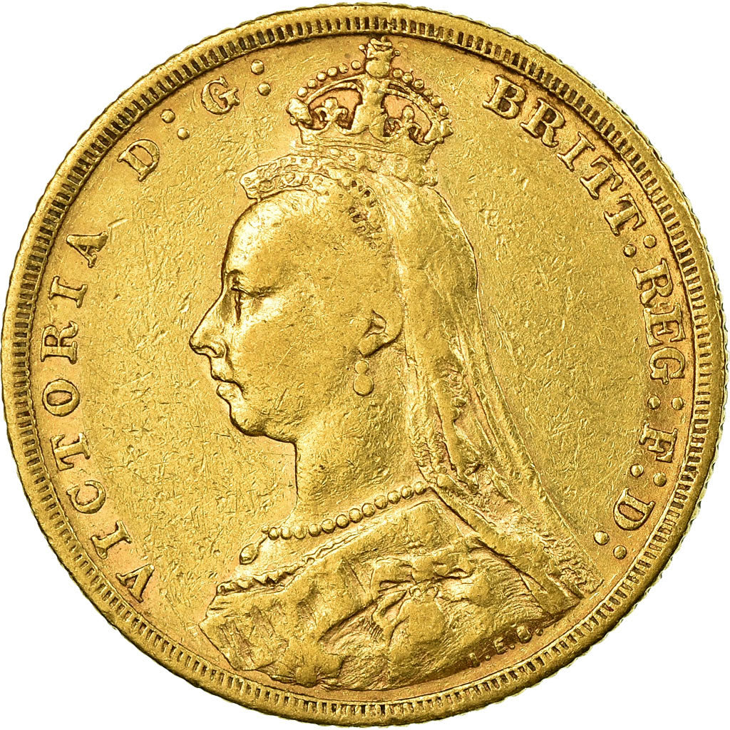 Coin, Australia, Victoria, Sovereign, 1890, Melbourne, EF(40-45), Gold, KM:10