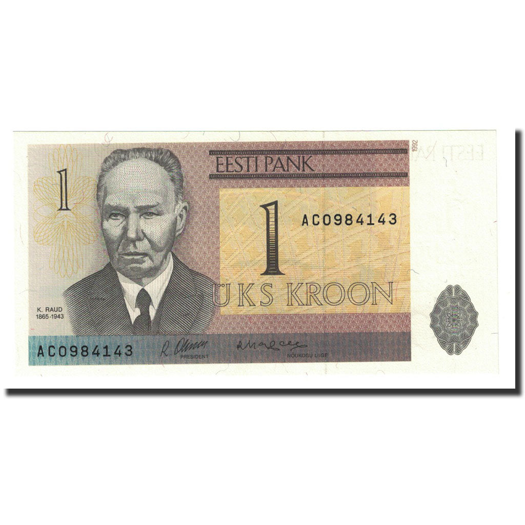 Billete, 1 Kroon, 1992, Estonia, KM:69a, UNC