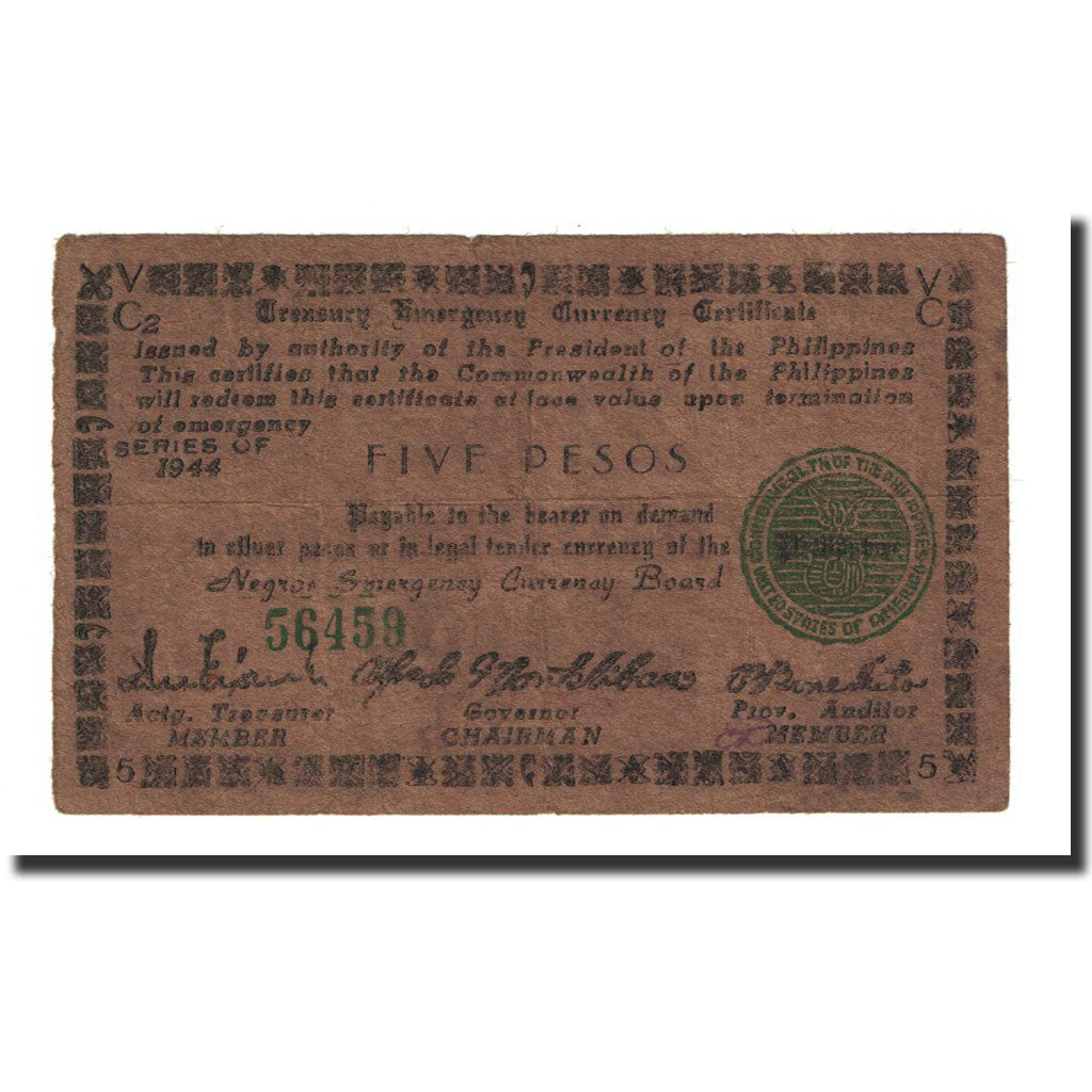 Banknote, Philippines, 5 Pesos, 1944, KM:S674, VF(20-25)