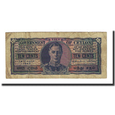 Banknote, Ceylon, 10 Cents, 1942-07-14, KM:43a, VF(20-25)