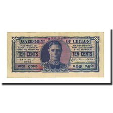 Banknote, Ceylon, 10 Cents, 1942-07-14, KM:43a, UNC(63)