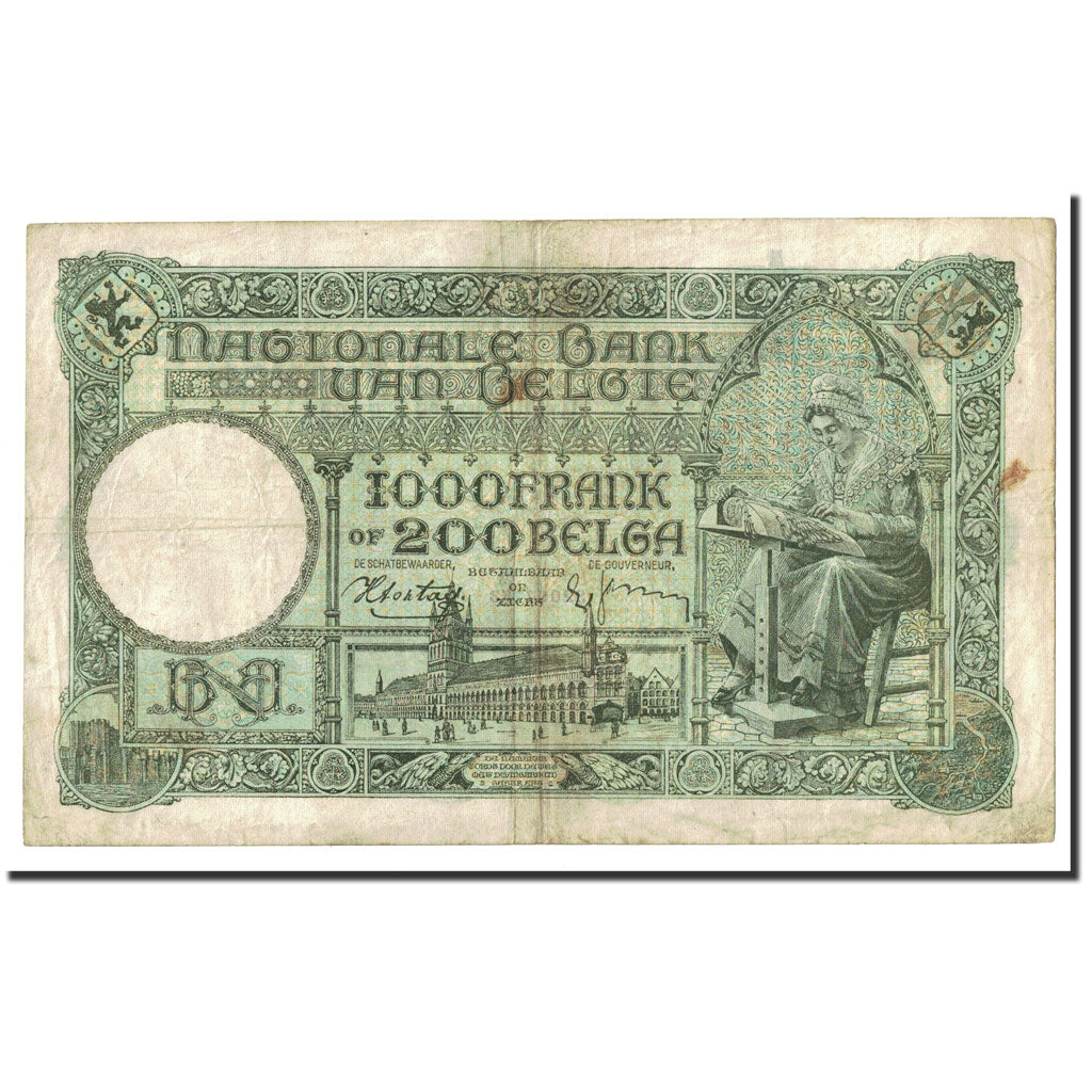 Banknote, Belgium, 1000 Francs-200 Belgas, 1940-03-08, KM:110, EF(40-45)
