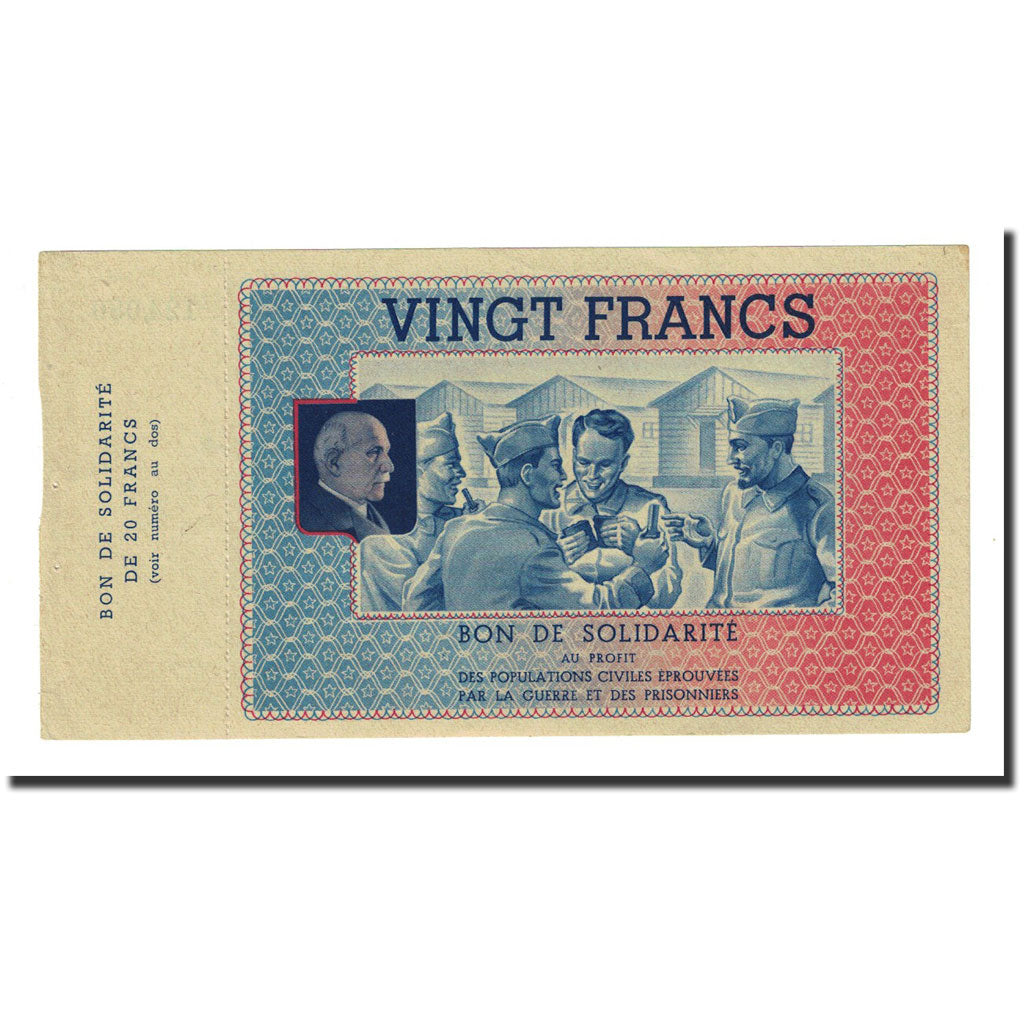 20 Francs, Undated, France, UNC(63), Secours National