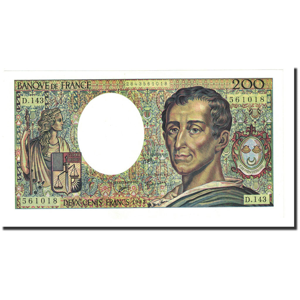 France, 200 Francs, 1992, UNC(64), Fayette:70.12c, KM:155e