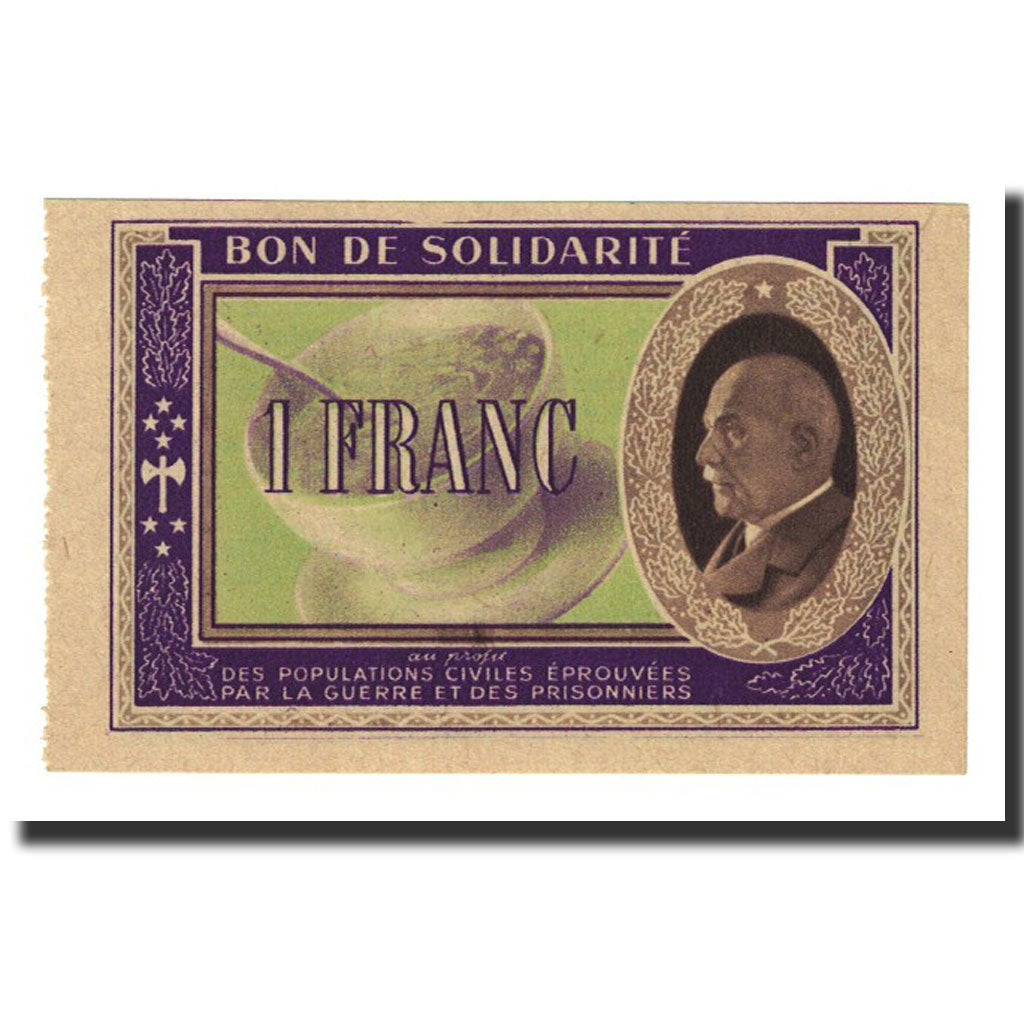 1 Franc, Undated, France, UNC(65-70), Secours National