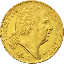 Frankreich, Louis XVIII, 20 Francs, 1817, Paris, AU(55-58), Gold, KM 712.1