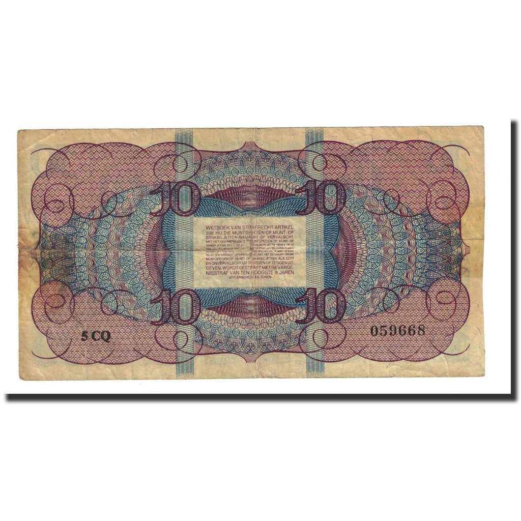 Banknote, Netherlands, 10 Gulden, 1945-05-07, KM:74, VF(20-25)