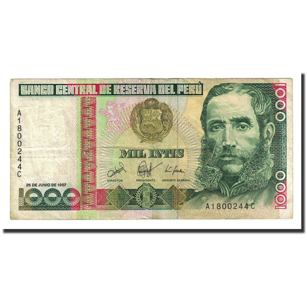 Banknote, Peru, 1000 Intis, 1987-06-26, KM:136b, EF(40-45)