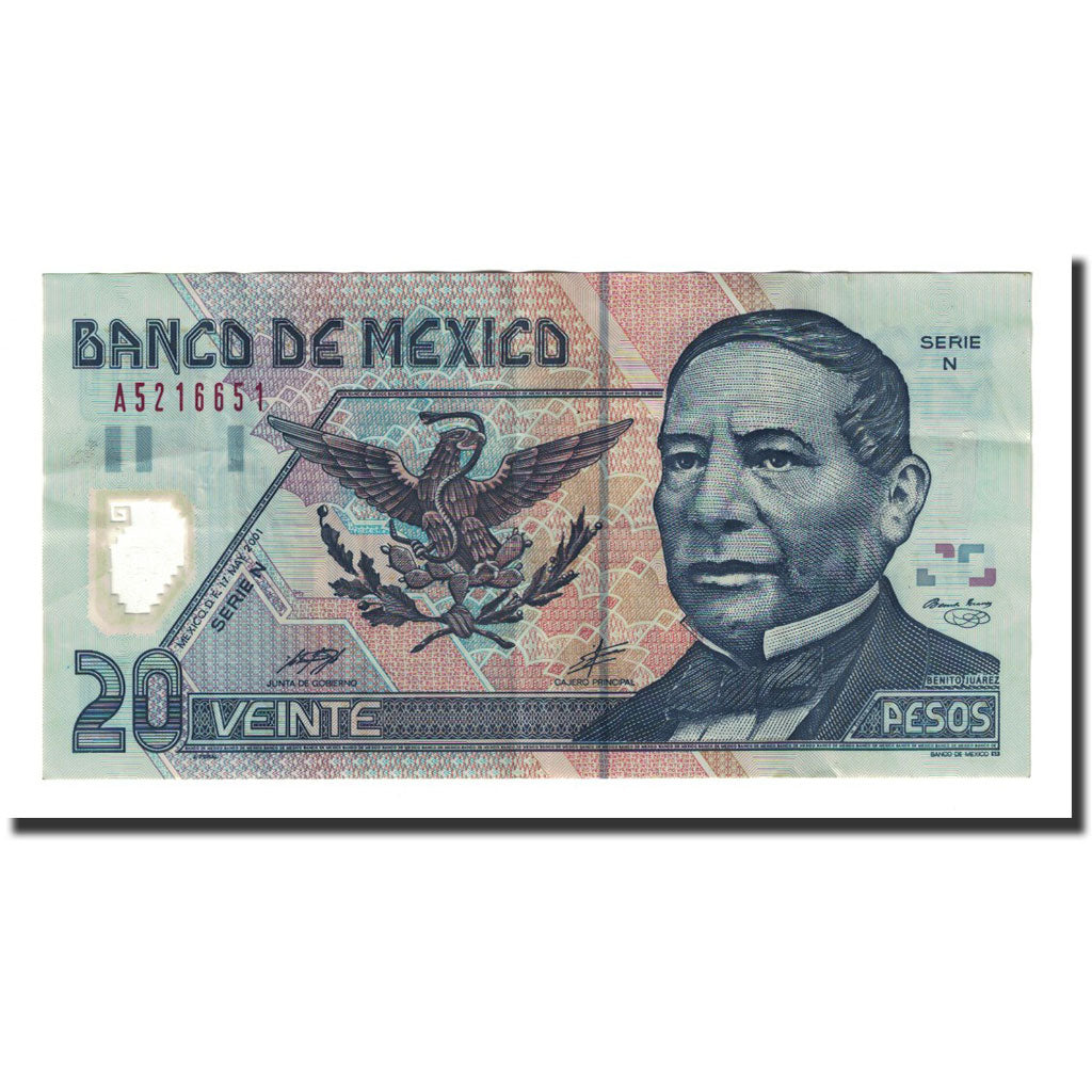 Banknote, Mexico, 20 Pesos, 2001-05-17, KM:116b, AU(50-53)