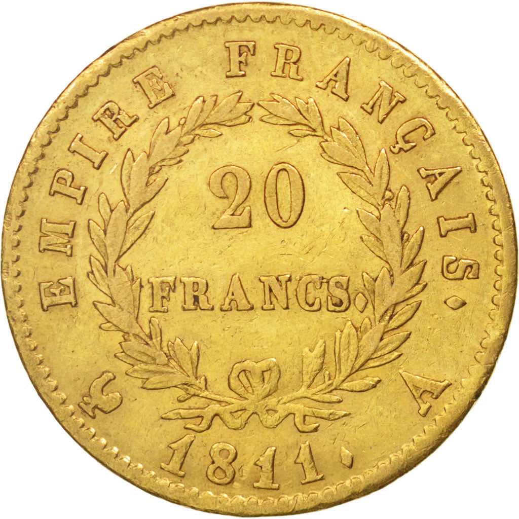 Francia, Napoléon I, 20 Francs, 1811, Paris, BB, Oro, KM:695.1, Gadoury:1025