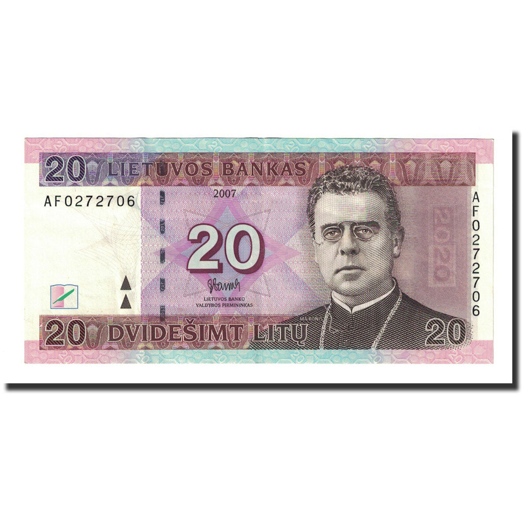 Banknote, Lithuania, 20 Litu, 2007, KM:69, AU(50-53)